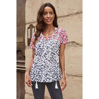 Azura Exchange Print Tassel Tie Blouse - S thumbnail
