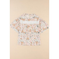Azura Exchange Floral Print Wide Ruffle Sleeves Blouse - M thumbnail