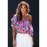 Azura Exchange Off-Shoulder Tiered Ruffle Blouse - L thumbnail