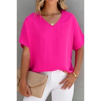 Azura Exchange V Neck Short Sleeve Blouse - S thumbnail