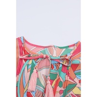 Azura Exchange Abstract Pattern Split V Neck Flowy Blouse - M thumbnail