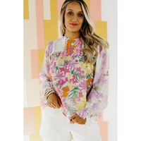 Azura Exchange Patchwork Lace Trim Blouse - S thumbnail