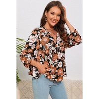 Azura Exchange Floral Print 3/4 Sleeve Blouse - XL thumbnail