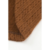 Orange Faux Knit Jacquard Puffy Long Sleeve Top - S thumbnail