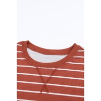 Azura Exchange Striped Print Ribbed Trim Top - M thumbnail