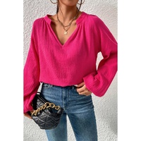 Azura Exchange Crinkle Puff Sleeve Blouse - S thumbnail