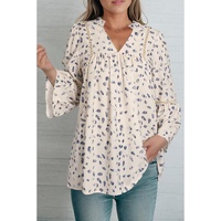 Azura Exchange Leopard Lace Trim Babydoll Blouse - S thumbnail