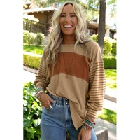 Azura Exchange Colorblock Striped Bishop Sleeve Top - S thumbnail