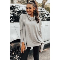 Gray Cowl Neck Shift Tunic Top - S thumbnail