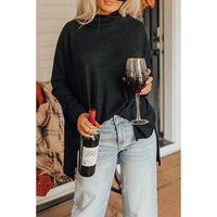 Black Cowl Neck Shift Tunic Top - S thumbnail