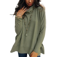 Jungle Green Cowl Neck Shift Tunic Top - L thumbnail