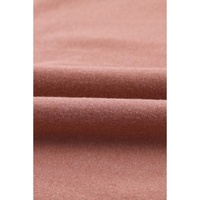 Brown Waffle Knit Patchwork Drawstring V Neck Hoodie - L thumbnail