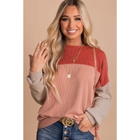 Azura Exchange Long Sleeve Ribbed Loose Top - M thumbnail