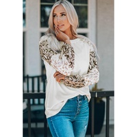 Azura Exchange Leopard Print Bubble Sleeve Top - S thumbnail