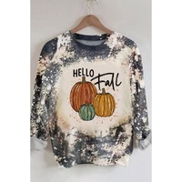 Azura Exchange Hello Fall Pumpkin Graphic Tie Dye Long Sleeve Top - S thumbnail