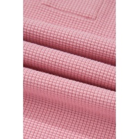 Pink Waffle Knit Bishop Sleeve Split Oversized Sweatshirt - M thumbnail