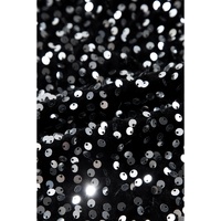 Black Sequined Long Sleeve Crew Neck Cropped Blouse - L thumbnail