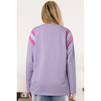 Phalaenopsis Mineral Wash Colorblock Arm Patchwork Oversize Top - L thumbnail