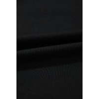 Black Contrast Stitches Detail Puffy Half Sleeve Blouse - L thumbnail