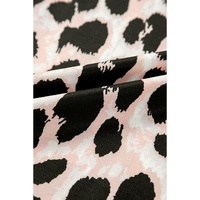 Khaki Leopard Print Layered Ruffled Short Sleeve Blouse - L thumbnail