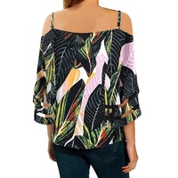 Azura Exchange Cold Shoulder Blouse - 2XL thumbnail