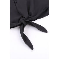 Black Forever Tonight Button Tie Top - M thumbnail