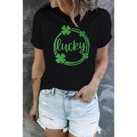 Azura Exchange Sequin Lucky Clover Print T-shirt - M thumbnail