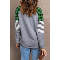 Azura Exchange Plaid Heart Color Block Long Sleeve Top - 2XL thumbnail