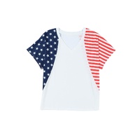 Azura Exchange Stars and Stripes V Neck Tee - S thumbnail