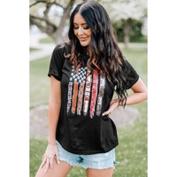 Azura Exchange American Flag Print Short Sleeve Graphic Tee - M thumbnail