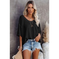 Azura Exchange Waffle Knit Loose Top - M thumbnail
