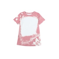 Pink Tie Dye Color Bleached Short Sleeve T Shirt - S thumbnail
