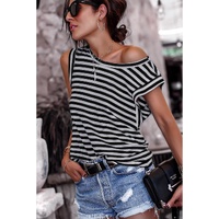 Azura Exchange Butterfly Sleeve Striped T-Shirt - XL thumbnail