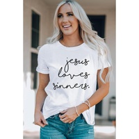 Azura Exchange Jesus Loves Sinners Funny T-Shirt - L thumbnail
