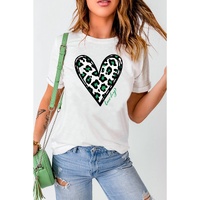 Azura Exchange Leopard Heart Print St Patricks Day T Shirt - M thumbnail