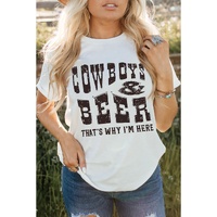 Azura Exchange COW BOYS & BEERS Letters Graphic T-shirt - M thumbnail
