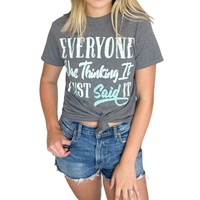 Gray EVERYONE Was Thinking It Graphic Tee - L thumbnail