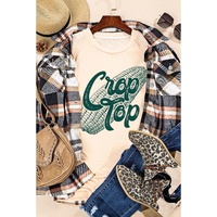 Khaki Corn Crop Top Graphic Tee - XL thumbnail