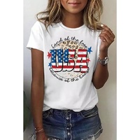 White USA Flag Slogan Graphic T-shirt - XL thumbnail
