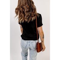 Black Hey There Pumpkin Leopard Graphic Tee - M thumbnail