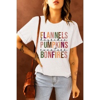 White FLANNELS PUMPKINS BONFIRES Crewneck Graphic Tee - 2XL thumbnail