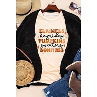 Khaki Flannels Hayrides Pumpkins Sweaters Bonfires Tee - L thumbnail