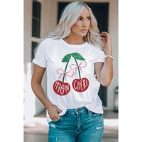 White MON CHERI Cherry Graphic Crewneck T shirt - XL thumbnail