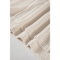 Apricot Waffle Knit Splits Batwing Sleeve Oversized Top - L thumbnail