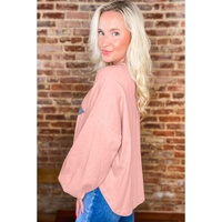 Gossamer Pink Studded Star Graphic Oversized Long Sleeve Top - L thumbnail