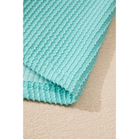 Aruba Blue Solid Color Corded Knit Round Neck Top - XL thumbnail
