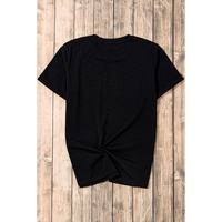 Black So Very Thankful Heart Printed Crewneck Thanksgiving T Shirt - S thumbnail