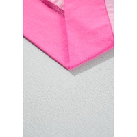 Pink Two Tone Half Buttons Collared T Shirt - M thumbnail