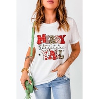 White MERRY Christmas YAll Graphic Crewneck T Shirt - M thumbnail