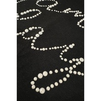 Black Shiny Rhinestone game day Pattern Crewneck T Shirt - 3XL thumbnail